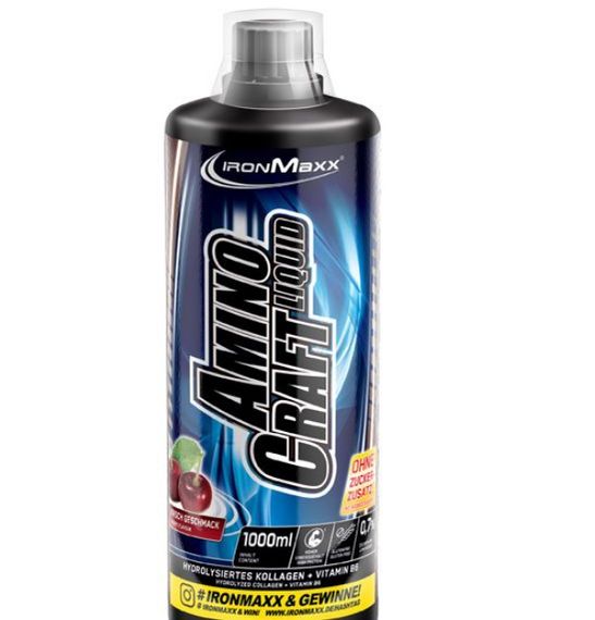 Амінокомплекс для спорту IronMaxx Amino Craft Liquid 1000 ml /40 servings/ Cherry | Зображення 1