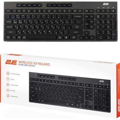 Клавиатура 2E KS280 Wireless/Bluetooth Black-Gray (2E-KS280WBGR_UA) | Зображення 3