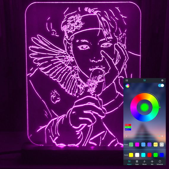 Акриловый светильник-ночник управление с телефона группа BTS tty-n000762