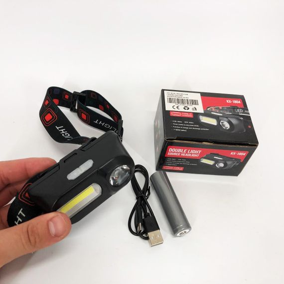 Светодиодный фонарь с креплением на голову 1804-XPE+COB, Налобный фонарик для головы MX-19 | Зображення 8