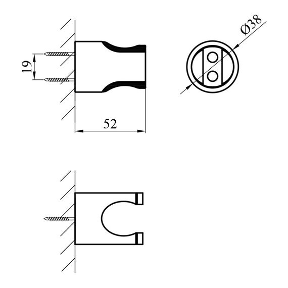 Держатель для душа Kroner Element 2840872915Z-3801 (CV036165) | Зображення 1