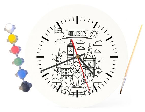Дитячий набір для творчості годинник розмальовка Львів 30 см (Г0148) | Зображення 3