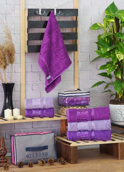 Набір рушників Zeron 127612 Туреччина 140*70  Бамбук Бузковий