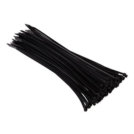 Хомут пластиковий 4,8*300 мм, чорний, 100 од. INTERTOOL TC-4831 | Зображення 1