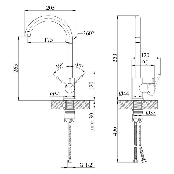 Змішувач для кухні Kroner KRM Edelstahl Klassisch - GRA035 (CV023005) | Зображення 9