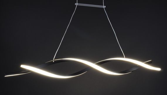 Люстра світлодіодна підвісна LED світильник для квартири на стелю лед 27328 Чорний 25-100х14х120 см. | Зображення 3