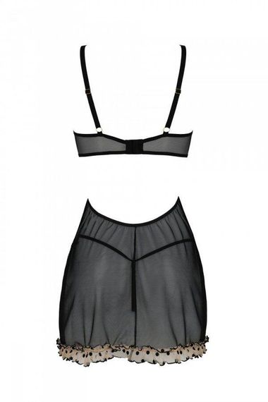 Эротический пеньюар Passion MARINA CHEMISE, S/M, beige sexstyle | Зображення 3