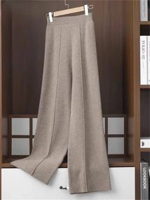 Женские теплые ангоровые брюки палаццо широкие свободные со стрелкой цвет мокко размер 46/48 adl1104