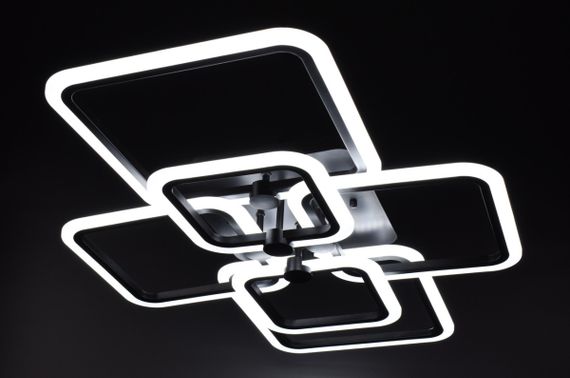 Люстра світлодіодна стельова LED світильник для квартири на стелю лед з пультом 25988 Чорний 12х59х80 см. | Зображення 3