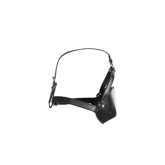 Маска-кляп Head Harness with Mouth Cover and Solid Ball Gag, чорна | Зображення 3