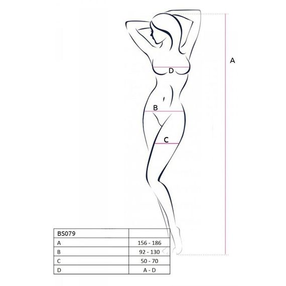 Бодістокінг з імітацією панчох Passion BS079 white | Зображення 3
