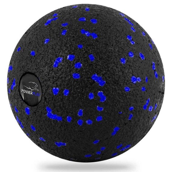 Набір для масажу та йоги PowerPlay PP_4091 EPP (2 м'ячики + валик масажер 15*5,3 см.) Blue  + резинка 7,5 кг. | Зображення 1