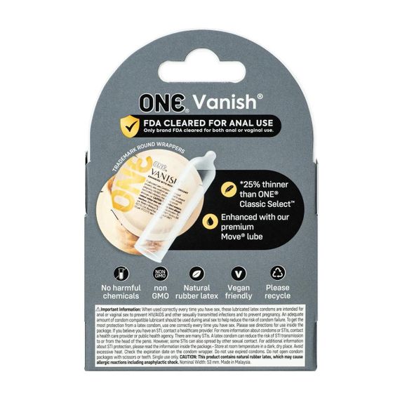 Презервативи ONE Vanish Hyperthin 3 шт (м'яте паковання!!!) Sex Aura | Зображення 2