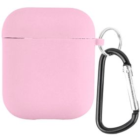 Силіконовий футляр із мікрофіброю для навушників Airpods 1/2 Рожевий/Light pink
