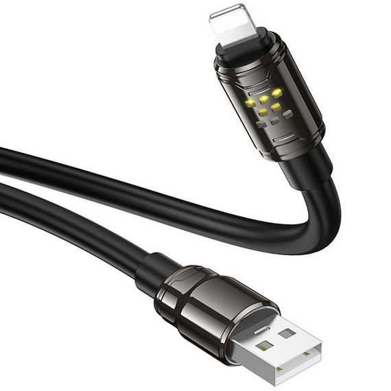 Дата кабель Hoco U143 Joy USB to Lightning 2.4A (1.2m) Black | Зображення 4