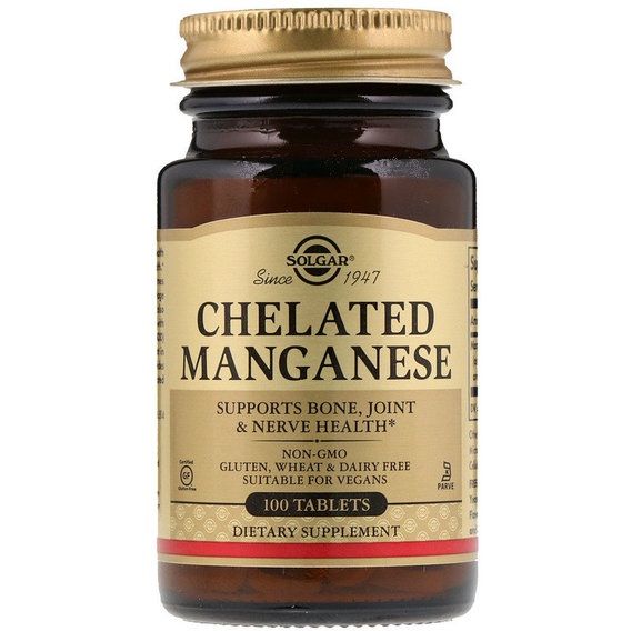 Микроэлемент Марганец Solgar Chelated Manganese 100 Tabs