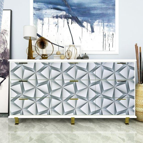 Самоклеюча плівка зелені 3D трикутники 0,45х10м SW-00001236 | Зображення 4