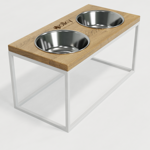 Миски на подставке для средних и больших собак Hollky Base L (2 × 0,95 л) BL-422120-WHNT | Зображення 4