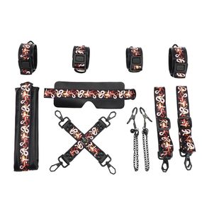 БДСМ набір LOCKINK The Flowering Serpent Bondage Set, 7 шт. Чорний