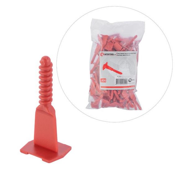 Система вирівнювання плитки гвинтова, гвинт, 100 од. INTERTOOL KT-4955