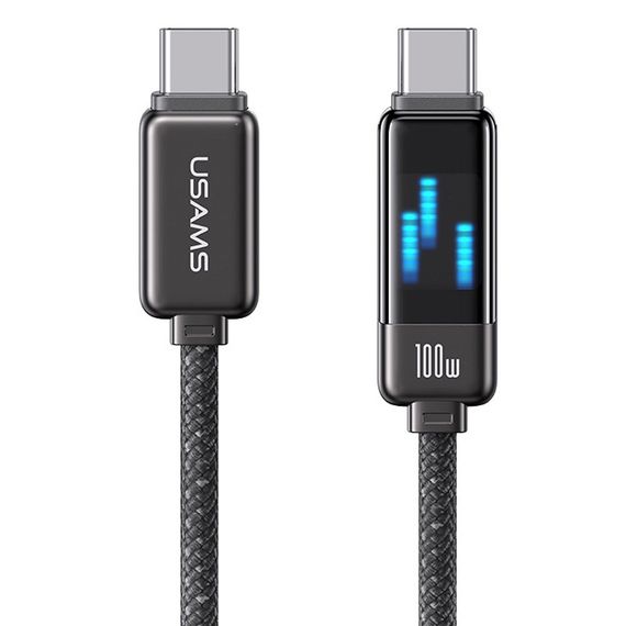 Дата кабель Usams US-SJ744 Meteor Ser. Type-C to Type-C 100W (1.2m) Tarnish