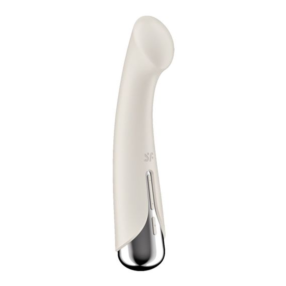 Вибратор с ротацией Satisfyer Spinning G-Spot 1 Beige, плоская площадка для стимуляции точки G | Зображення 4