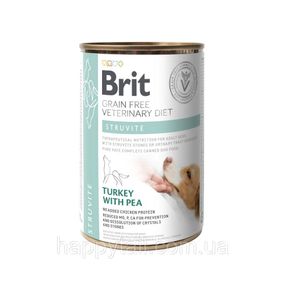 Ветеринарный влажный корм Brit Veterinary Diets Struvite для собак при мочекаменной болезни с индейкой 400 л