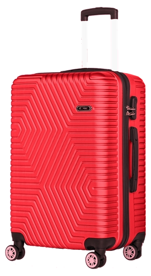 Большой пластиковый чемодан на колесах 115L GD Polo красный