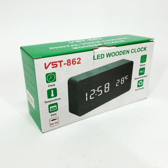 Годинник настільний VST-864 з червоним підсвічуванням, Світлодіодний настільний дорожній електронний годинник | Зображення 4