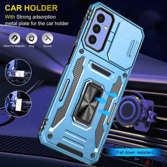 Ударопрочный чехол Camshield Army Ring для Samsung Galaxy A14 4G/5G Голубой / Light Blue | Зображення 1