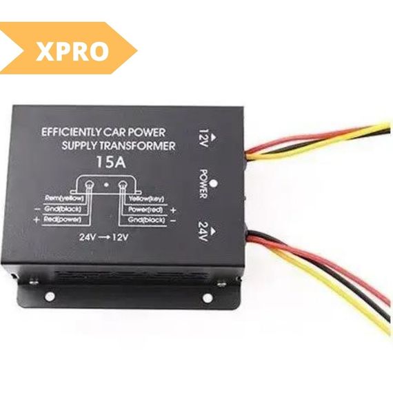 Перетворювач XPRO QIAO TB 2412 (15A) с 24V на 12V (20) чорний  (MER-14230_418) | Зображення 1
