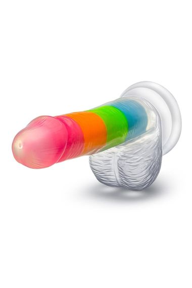 Фалоімітатор реалістичний на присосці Blush Neo Elite, що світиться в темряві, райдужний sexstyle | Зображення 2