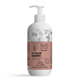 Шампунь для стимуляції росту шерсті собак та котів Tauro Pro Line Pure Nature Fur Growth, 400 ml