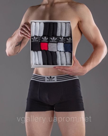Чоловічий комплект трусів Adidas, подарунковий набір чоловічих трусів Адідас у коробці на 5 штук, набір трусів Адідас | Зображення 3