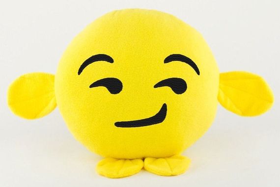 Подушка эмодзи emoji в виде мягкой игрушки 35 см флис желтый Olga Voichenko