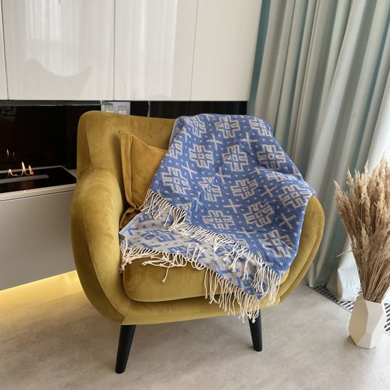 Плед SoundSleep Код Незламної Нації бавовняний 140х200 см сіро-синій (94066012) | Зображення 2