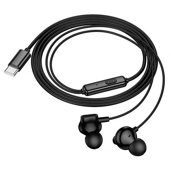 Стерео наушники Hoco M117 Type-C Black | Зображення 1