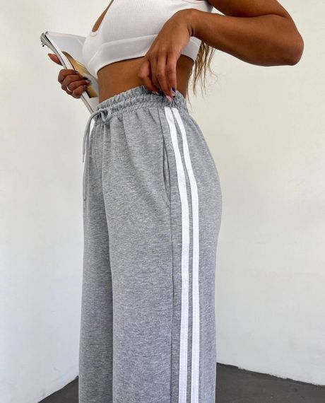 Женские свободные широкие штаны палаццо BF1275 цвет серый, размер 44/46 | Зображення 1