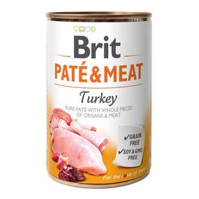 Brit Pate & Meat Dog Turkey влажный корм с индейкой для взрослых собак 400 гр