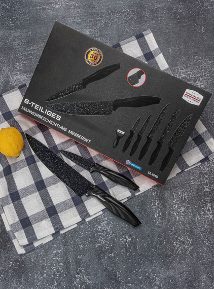 Набір кухонних ножів із неіржавкої сталі для кухні 6 предметів, універсальний набір   знижка | Зображення 7