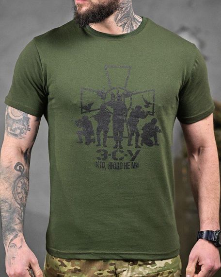 Хлопкова мілітарі футболка зсу олива ДЛ6348 | Зображення 5