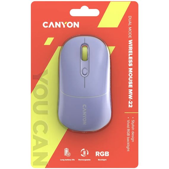Мышь компьютерная безпроводная Canyon CNS-CMSW22ML фиолетовая | Зображення 5
