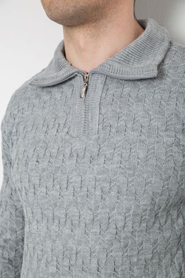 Светр чоловічий однотонний, колір сірий, 161R905 | Зображення 4