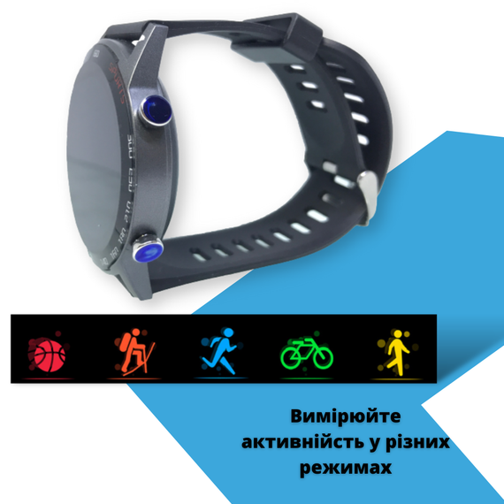 Смарт годинник KMITX T14 Black з СЕНСОРНИМ екраном з пульсометром та тонометром та датчиком вимірювання кисню + Захисна плівка (e607b6-t14b) | Зображення 5