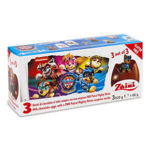 Цукерки шоколадні яйця Zaini Paw Patrol (Щенячий патруль) 3 шт. х 20г | Зображення 1