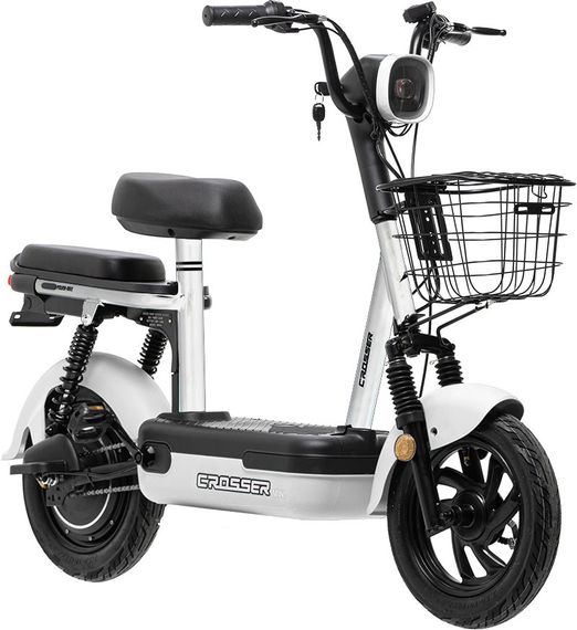 Электроскутер Crosser Mini 450W 48V 12Ah, электровелосипед до 30 км/ч, компактный городской с корзиной | Зображення 9