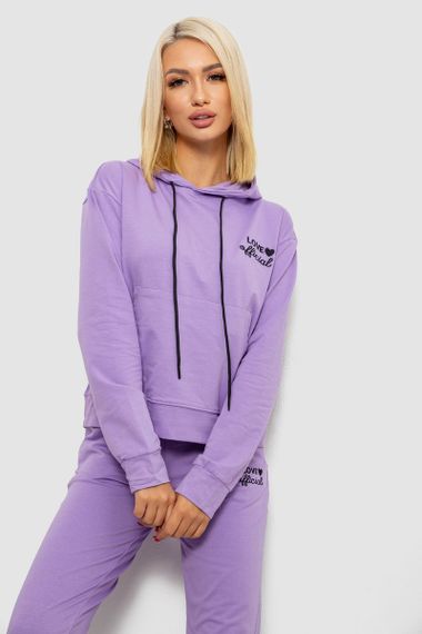 Спортивний костюм жіночий двонитка, колір бузковий, 214R1419-005 | Зображення 1