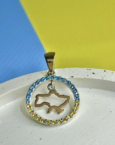 Срібний підвіс із золотою пластиною Україна Artsriblo арт45п