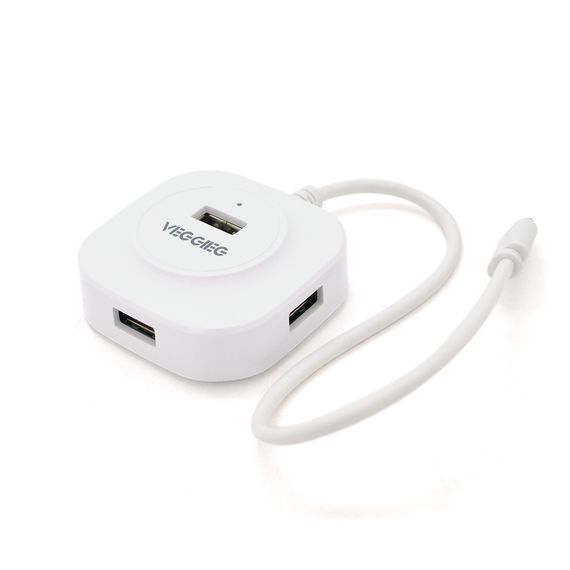 Хаб VEGGIEG V-C242 Type-C, 4 порта USB 2.0.20см, White, Box