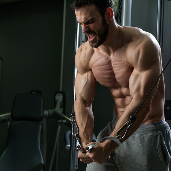 Ручка York Fitness для тяги з гумовою рукояткою, хром | Зображення 5